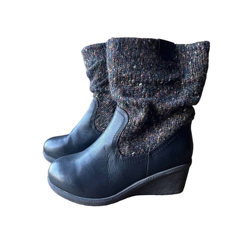 Muk Luks Women's Palmer Boot in Black Size 8 Wedge Winter Snow